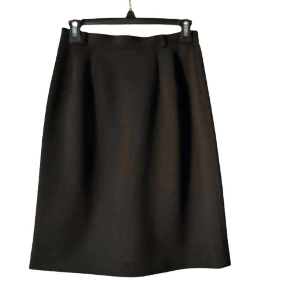Unknown Brand Women's XS/Sm Black Midi Straight Fully Lined Back Kick Slit Skirt